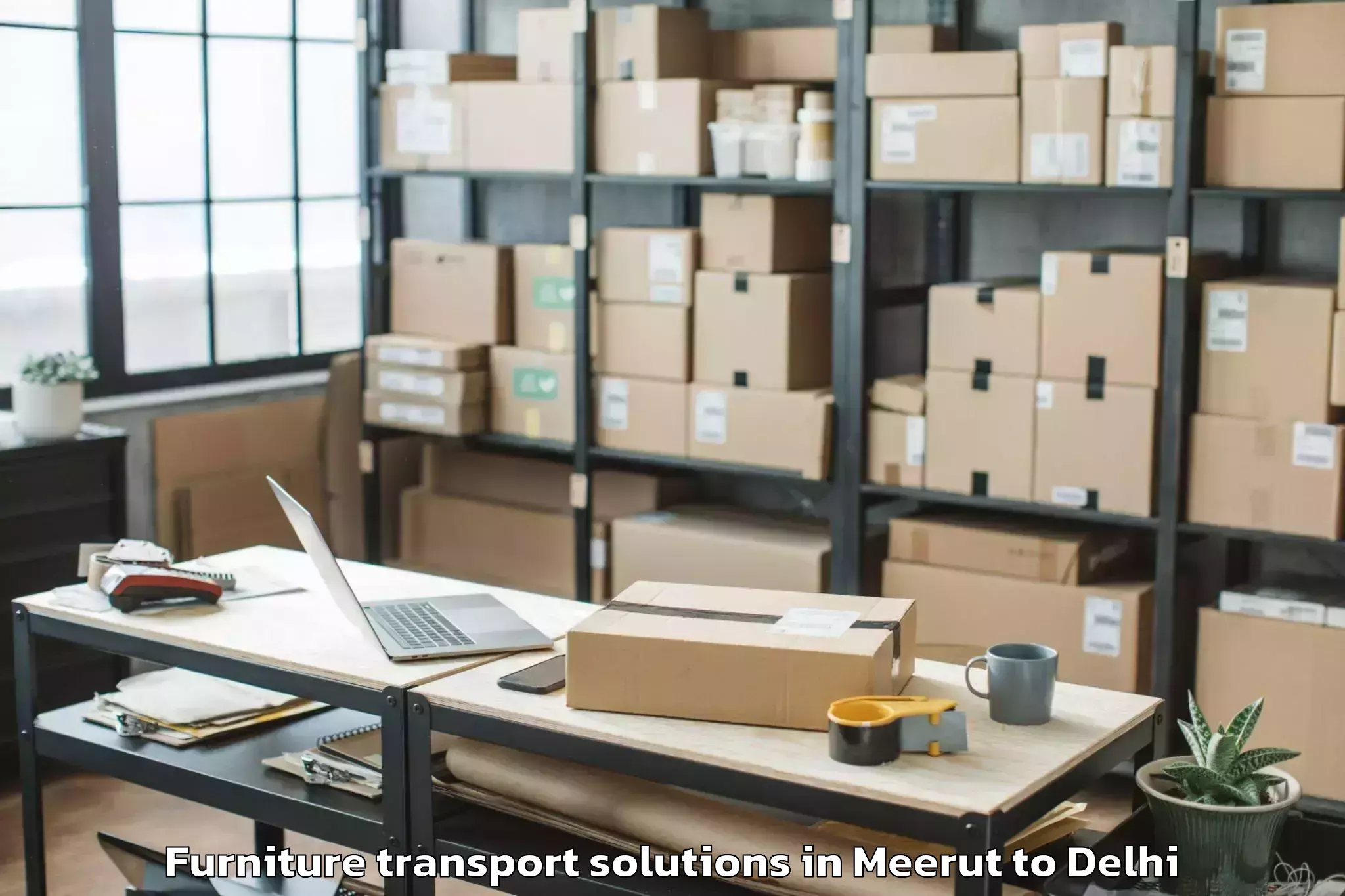 Easy Meerut to Westend Mall Delhi Furniture Transport Solutions Booking